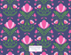 Navy Floral Folk Art Foldover Note Cards Image 1 of 2